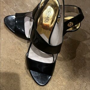 Michael Kors Black Patent Sandals